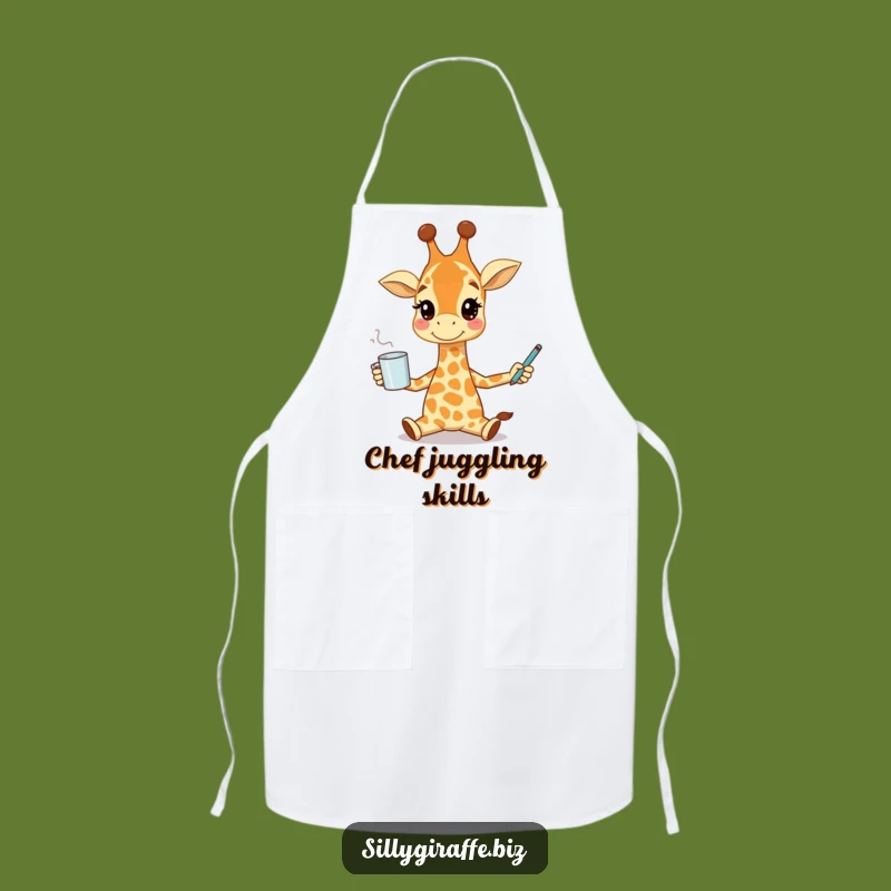 Funny Giraffe Juggling Apron - Hilarious Kitchen Companion for Busy Cooks