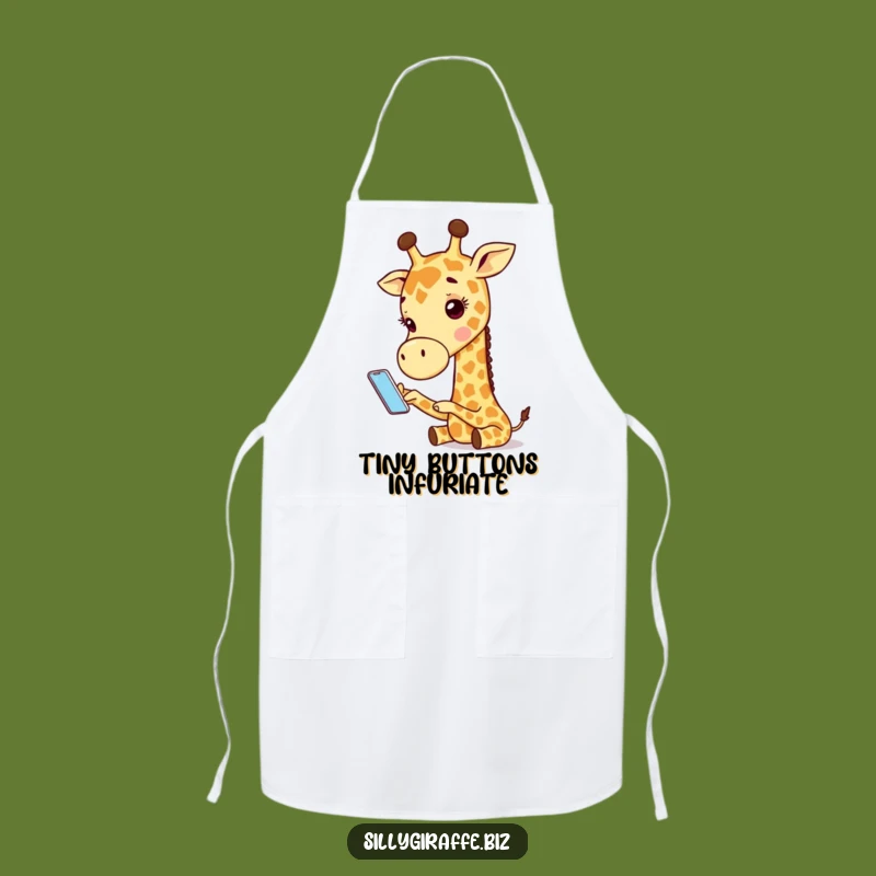 Funny Giraffe Phone Apron - Hilarious Kitchen Accessory for Tech Fails