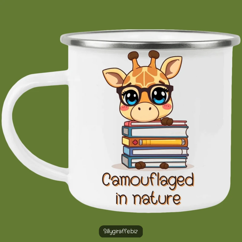 Funny Giraffe Files Camping Mug - Durable & Humorous Companion for Quiet Times