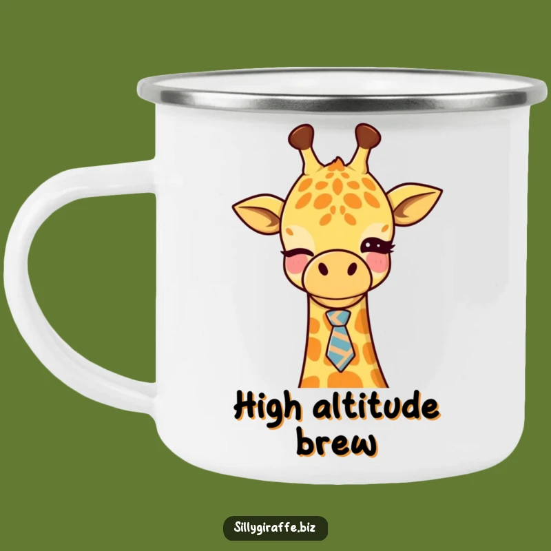 Funny Giraffe Tie Camping Mug: Office Break Fuel with Winking Animal, Great Gift