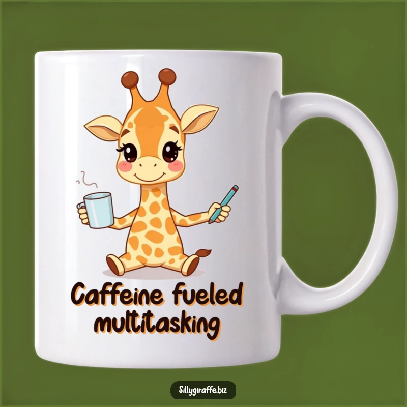 Funny Giraffe Juggling Mug - Hilarious Multitasker Gift for Coffee & Pen Lovers