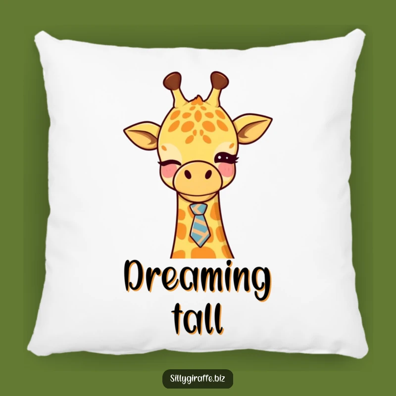 Funny Giraffe Tie Pillow: Cozy Office Champ with Winking Animal, Adorable Gift