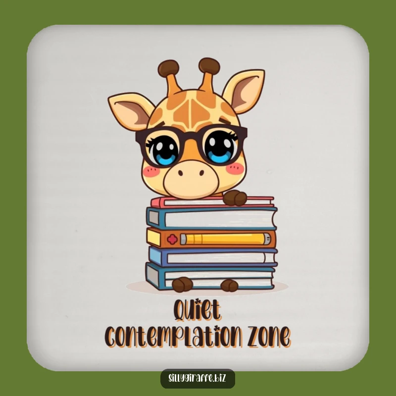 Funny Giraffe Files Coaster - Protect Surfaces with Humorous Introvert Art