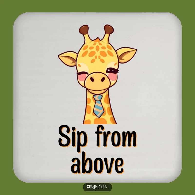 Funny Giraffe Tie Drink Coasters: Protect Surfaces with Winking Executive, Gift Set
