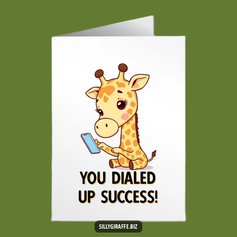 Free Printable Congrats Card: Tiny Phone Giraffe, Small Victories Downloadable Gift