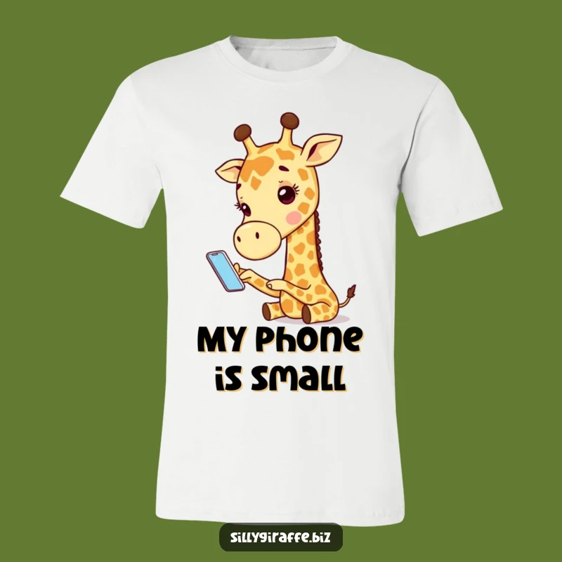 Funny Giraffe Phone T-Shirt - Cute Animal Tee for Tech Fails & Laughs