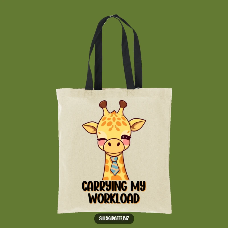 Funny Giraffe Tie Tote Bag: Carry Your Workday with a Winking Animal, Chic Gift